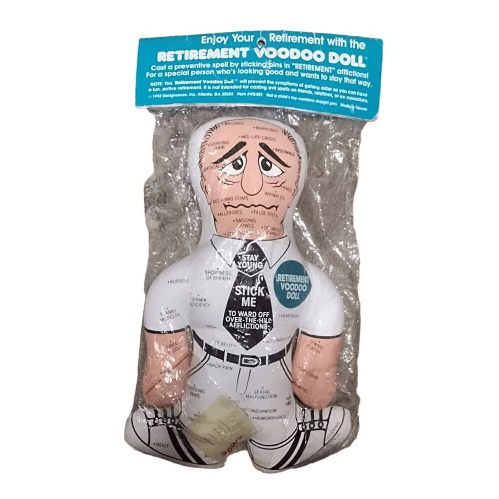 Funny Gag Gift Retirement Voodoo 14" Plush Doll with Pins New in Pkg